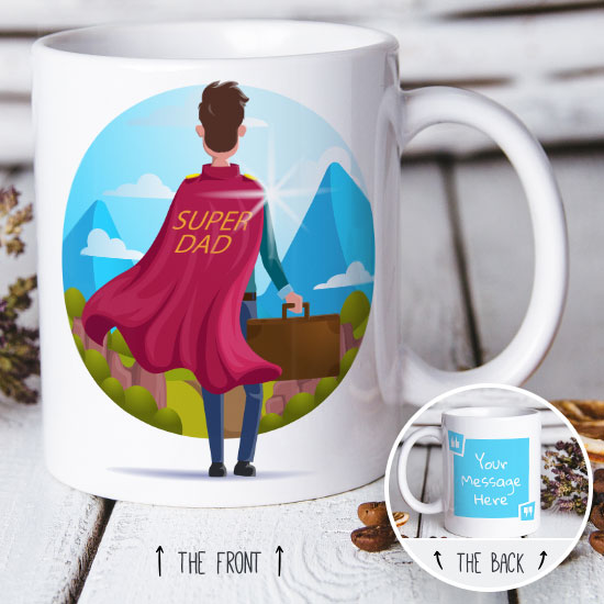 Super dad mug with editable hair colour