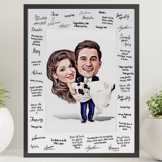 Wedding Caricature Guest Signing Frame