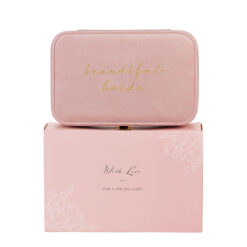 Pink Velvet Beautiful Bride Jewellery Box