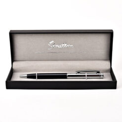 Stratton Ballpoint Pen - Black & Chrome