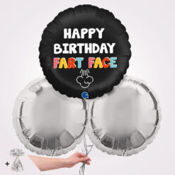 Happy Birthday Fart Face Foil Balloon Bouquet