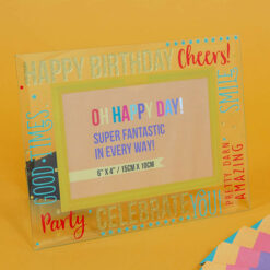 Happy Birthday Cheers Glass Frame 6 x 4