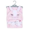 Pink Plush Bunny Hooded Blanket