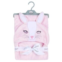 Pink Plush Bunny Hooded Blanket