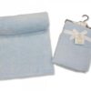 Super Soft Blue Waffle Blanket with Ribbon