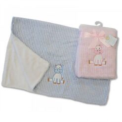 Super Soft Blue or Pink Baby Pram Cow Blanket