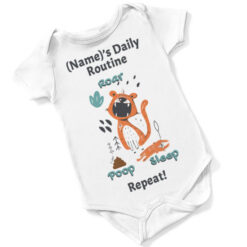 Personalised Baby's Daily Routine Body Suit - White