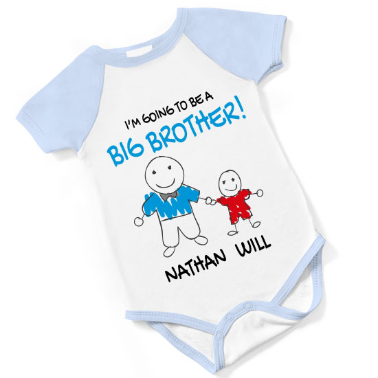 Personalised I'm Going To Be a Big Brother Body Suit - Blue