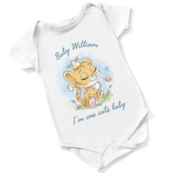 I'm One Cute Baby Personalised Short Sleeved Body Suit - White