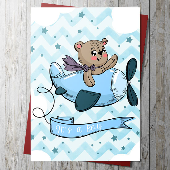 Teddy Bear It's A Boy Card