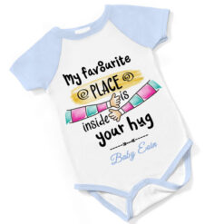My Favourite Place is Inside Your Hug Short Sleeved Body Suit - Blue