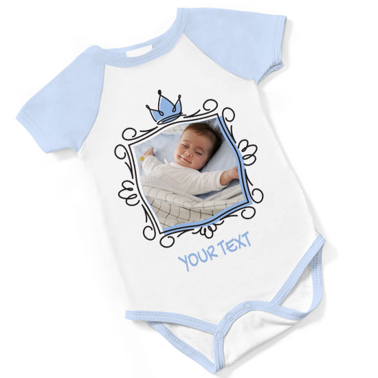 Photo Upload Personalised Short Sleeved Body Suit - Blue