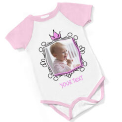 Photo Upload Personalised Short Sleeved Body Suit - Pink