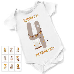 Today I'm Months Personalised Short Sleeved Body Suit - White