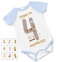 Today I'm Months Personalised Short Sleeved Body Suit - Blue