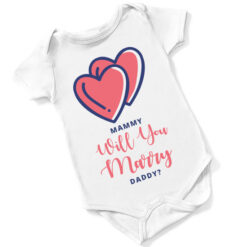 Mammy Will You Marry Daddy? Short Sleeved Body Suit - White