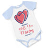 Mammy Will You Marry Daddy? Short Sleeved Body Suit - Blue Sleeves