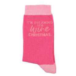 Ladies Novelty Christmas Socks "I'm Dreaming of a Wine Christmas