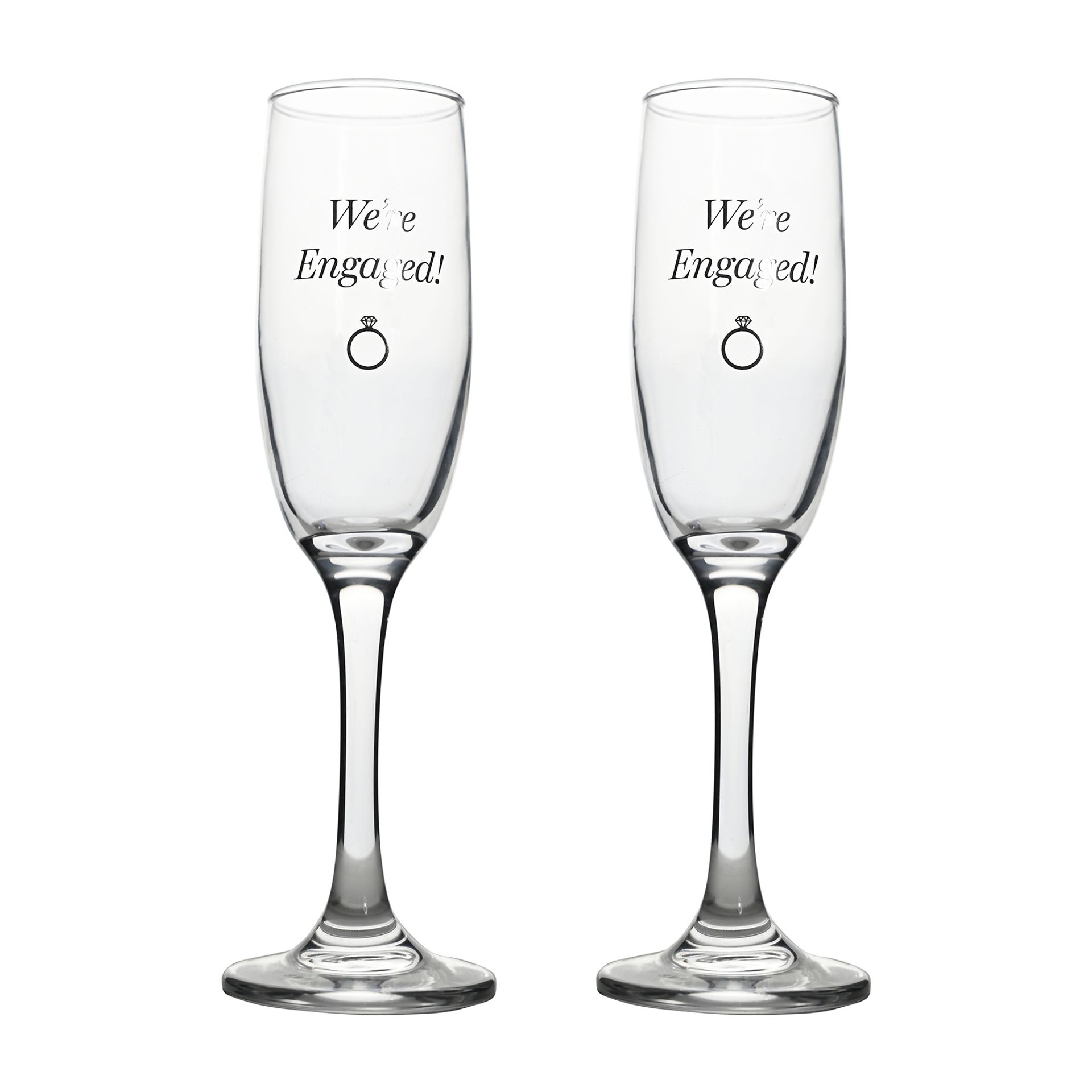We're Engaged Champagne Flutes Engagement Glasses