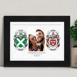 Double Family Crest With Photo Upload Frame