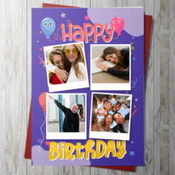Birthday Card with 4 photo upload