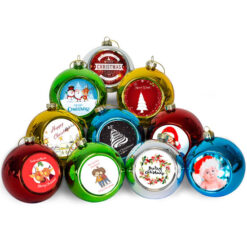 x10 Mixed Colour Personalised Christmas Bauble in Gift Set Box
