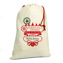 Large Personalised Linen Santa Sack