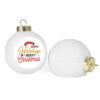 x1 Personalised Glass White Christmas Bauble