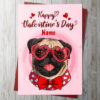 Valentines day pug card