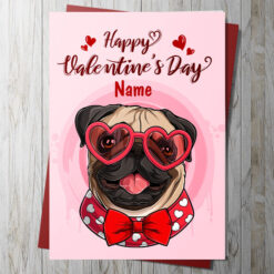 Valentines day pug card