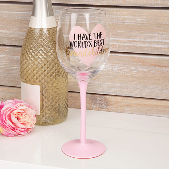 I Have The World's Best Grandchildren Wine Glass