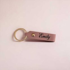 Personalised Pink Name Keyring