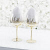Always & Forever Set of 2 Gold Ombre Gin Glasses Hubby Wifey