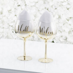 Always & Forever Set of 2 Gold Ombre Gin Glasses Hubby Wifey