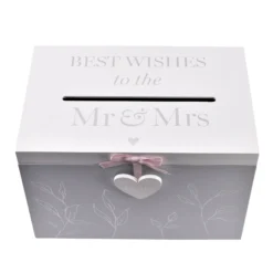 Wedding White Thank You Card Box - "Best Wishes"