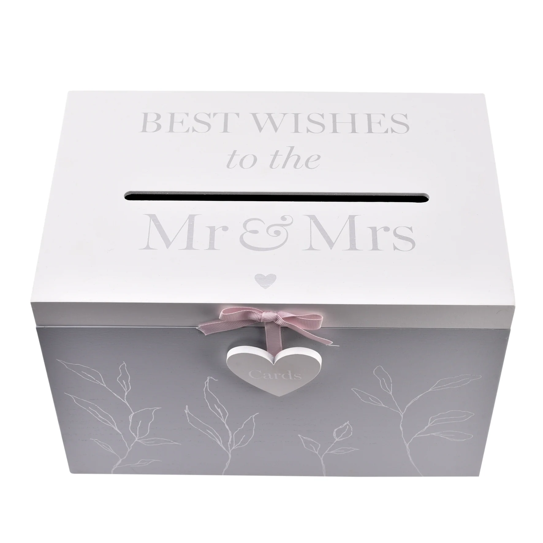 Wedding White Thank You Card Box - "Best Wishes"