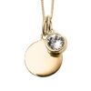 April Gold Plated Birthstone and Engravable Disc Necklace
