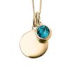 December Gold Plated Birthstone and Engravable Disc Necklace