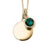 May Gold Plated Birthstone and Engravable Disc Necklace