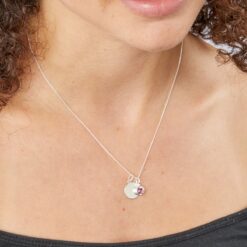 October Birthstone and engravable disc necklace2