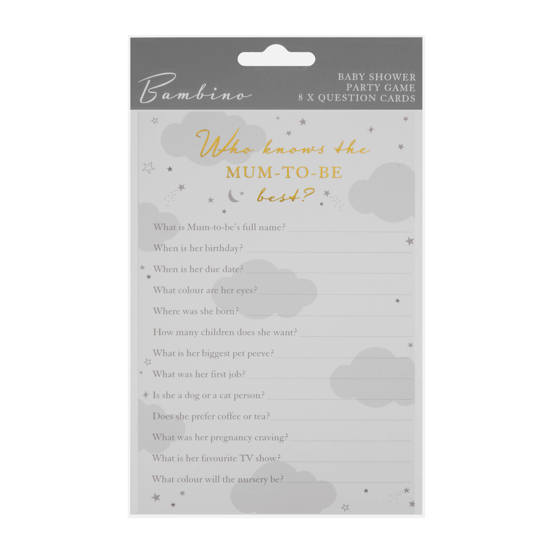 Baby Shower "Who Knows Mum Best" Baby Shower Cards