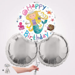 Mermaid Happy Birthday Foil Balloon Bouquet