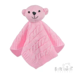 Pink Cable Knit Elegance Bear Comforter