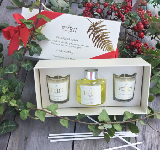 Herb Dublin Wild Fern Christmas Spice Diffuser & Mini Votive Set - Image 2
