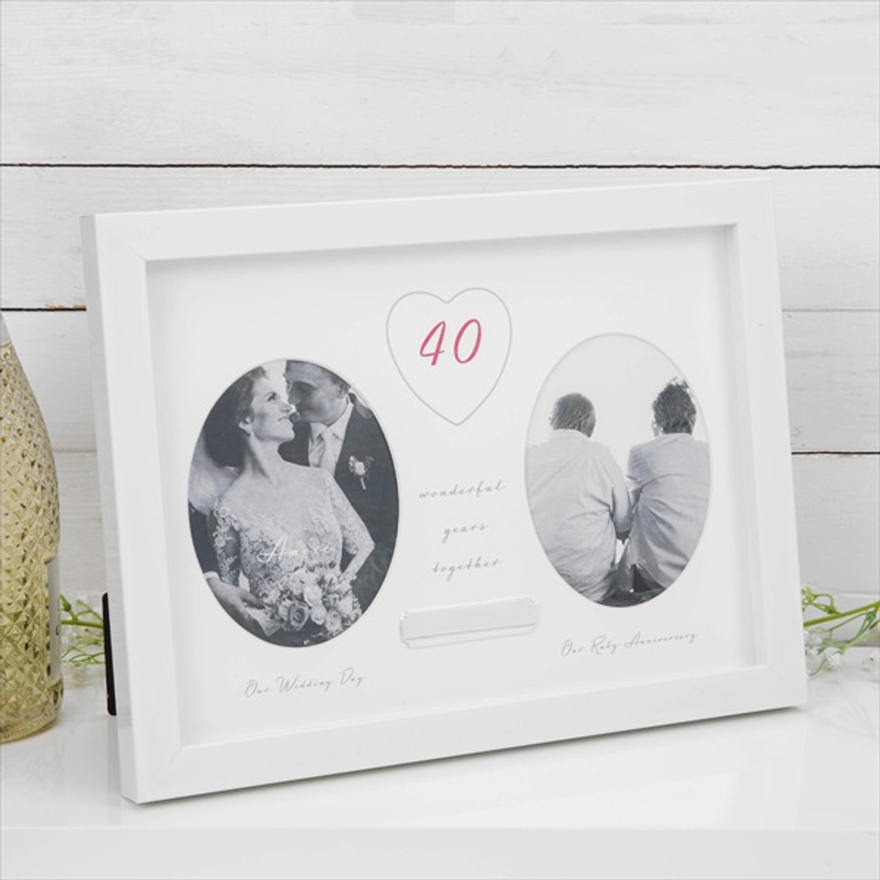 40th Ruby Anniversary Double Frame