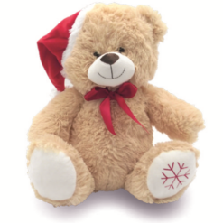 Large 35cm Sitting Christmas Bear with Hat and Bow