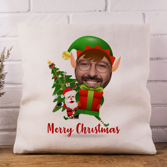 Santa's Helper Photo Upload Cushion