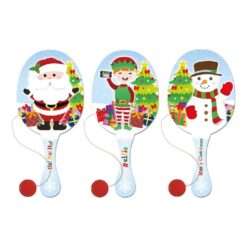 Christmas Wooden Paddle Bat & Ball Game