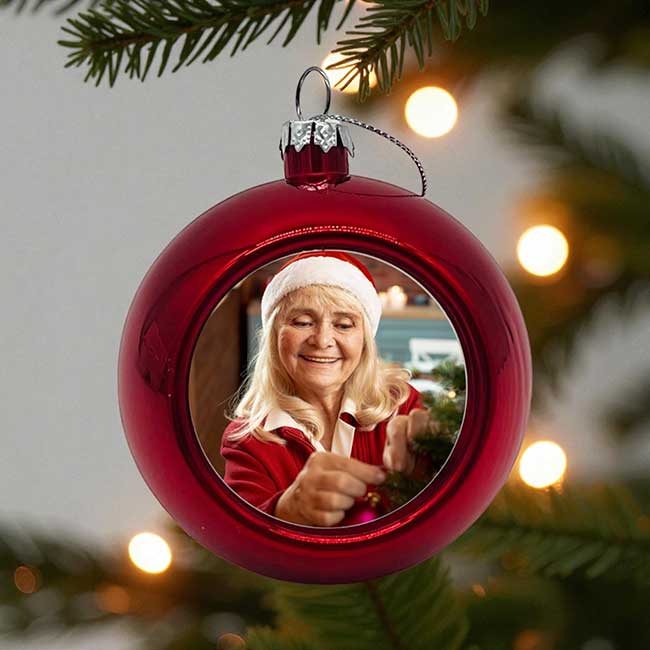 x 1 Personalised Red Christmas Bauble