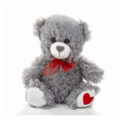 Valentine's Day Bear - Grey 20cm